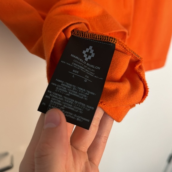 Marcelo Burlon County of Milan Orange Logo Tee - Picture 5 of 5